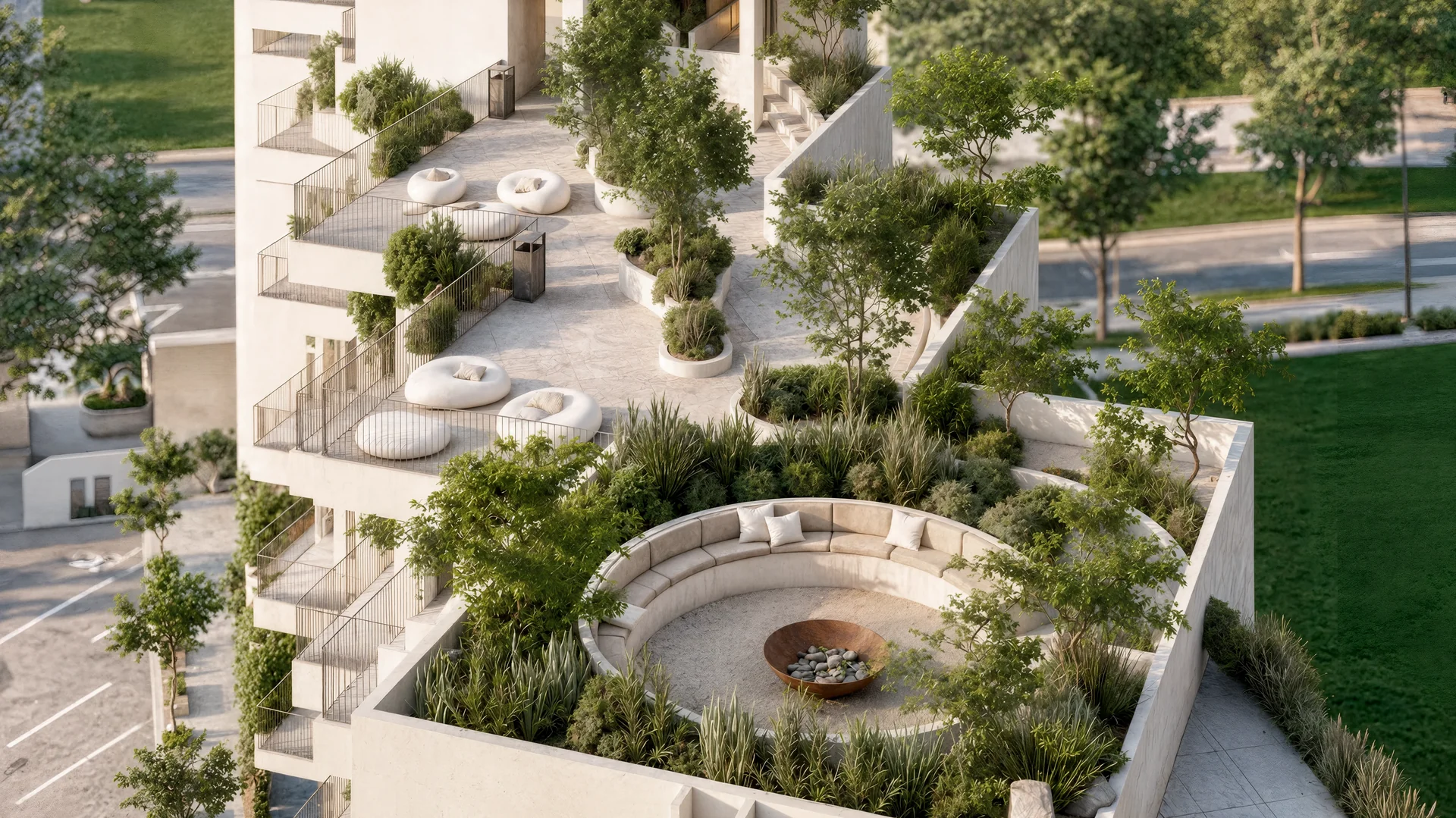 Rooftop Montegrana — zona de asadores