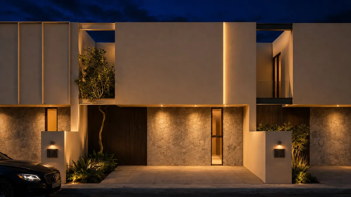 Casa M1 — Vista nocturna