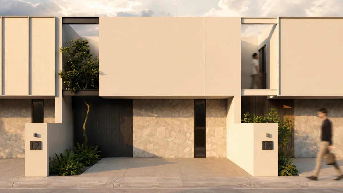 Casa M1 — Vista frontal