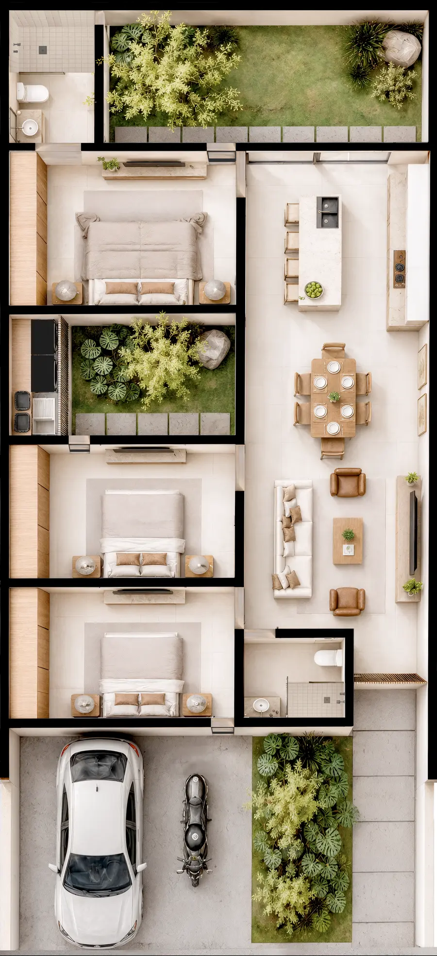 Plano arquitectónico — Casa D1 (1 planta)
