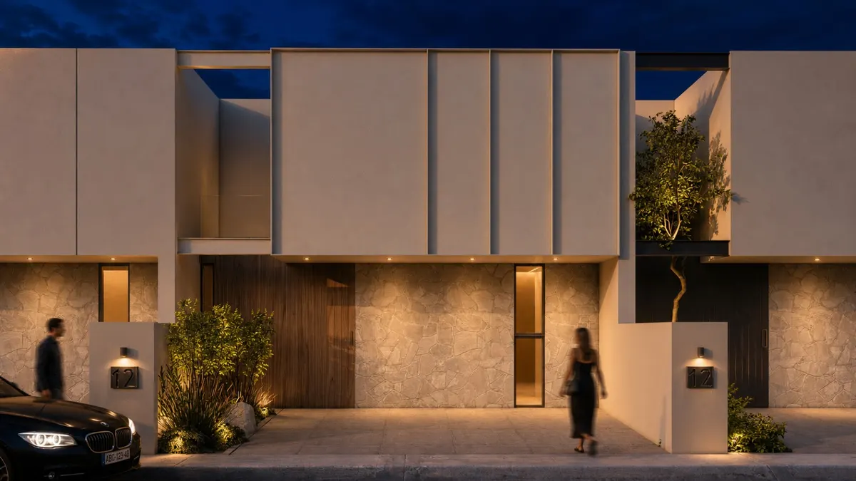 Casa M2 — Vista nocturna